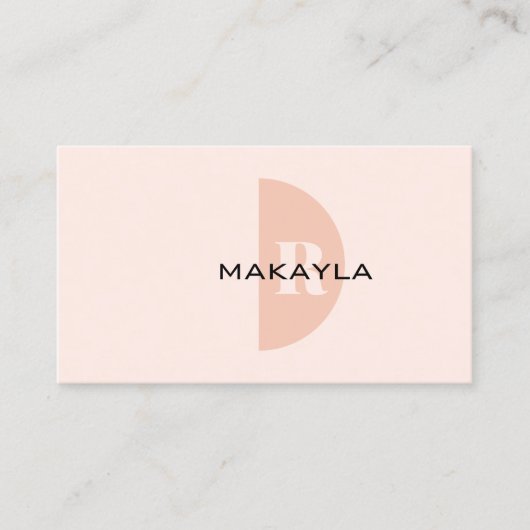 Modern Monogram QR-code Visitekaartje (Voorkant)