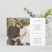 Modern Monogram QR Save the Date (Staand voorkant)