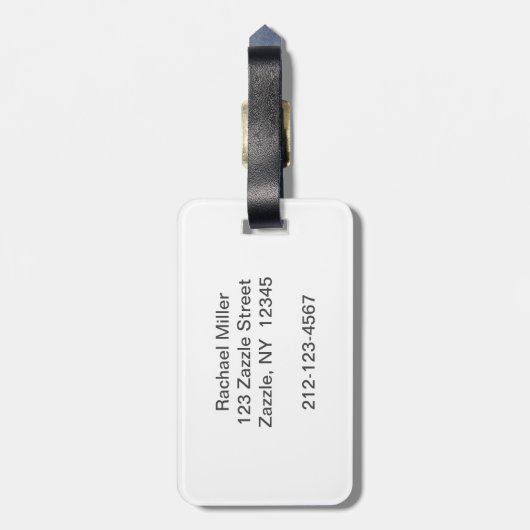 Modern Monogram Quatrefoil Pattern Ivory Turquoise Bagagelabel (Achterkant verticaal)