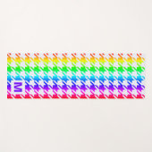 Modern Monogram Rainbow Ombre Houndstooth Pattern Yogamat (Voorkant (horizontaal))