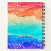 Modern Monogram Regenboog Agaat Glitter Notitieboek (Achterkant)