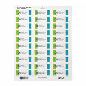 Modern Monogram retour adres label - blauw/bruin (Full Sheet)