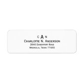 Modern Monogram Retouradres Etiket (Voorkant)
