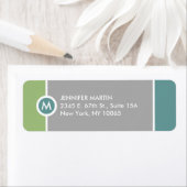 Modern Monogram retouradres - groen/grijs Etiket (Insitu)