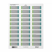 Modern Monogram retouradres - groen/grijs Etiket (Full Sheet)