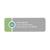 Modern Monogram retouradres - groen/grijs Etiket (Voorkant)