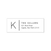Modern Monogram retouradres Rubberstempel (Afrduk)