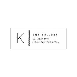 Modern Monogram retouradres Rubberstempel