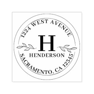 Modern Monogram retouradres Zelfinktende Stempel