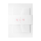 Modern Monogram Retro Pink Wedding Uitnodigingen Wikkel (Voorkant Voorbeeld)