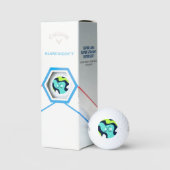 Modern Monogram Retro Wave Blue Green Golfballen (Verpakking)