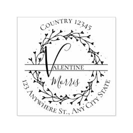 Modern Monogram Return Address Self-inking Stamp Zelfinktende Stempel