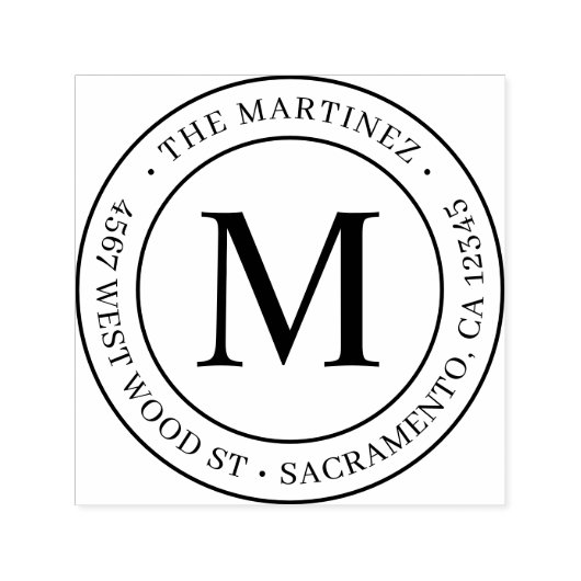 Modern Monogram Return-adres Zelfinktende Stempel (Design)