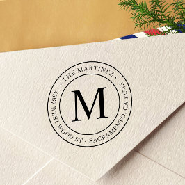 Modern Monogram Return-adres Zelfinktende Stempel