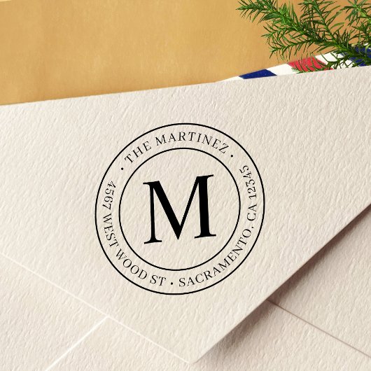 Modern Monogram Return-adres Zelfinktende Stempel