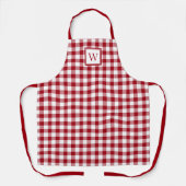 Modern Monogram Rode Geruite Patroon Schort (Voorkant)