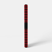Modern Monogram Rode Plaid Patroon Samsung Galaxy Hoesje (Linkerkant)