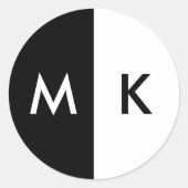 Modern Monogram Ronde Sticker (Voorkant)