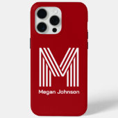 Modern Monogram Rood Case-Mate iPhone Case (Achterkant)