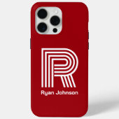 Modern Monogram Rood Case-Mate iPhone Case (Achterkant)