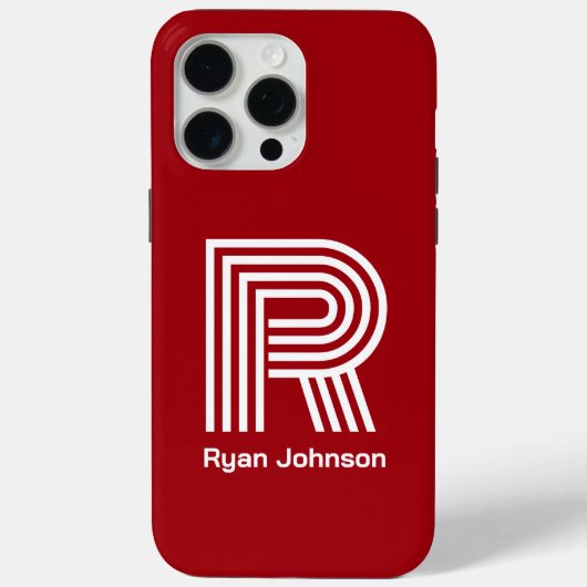 Modern Monogram Rood Case-Mate iPhone Case (Achterkant)
