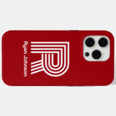 Modern Monogram Rood Case-Mate iPhone Case (Achterkant (horizontaal))