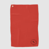 Modern Monogram rood en zwart Golfhanddoek (Voorkant)