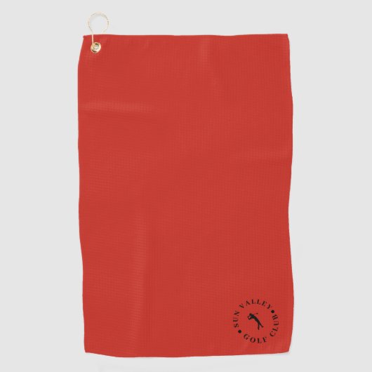 Modern Monogram rood en zwart Golfhanddoek (Voorkant)