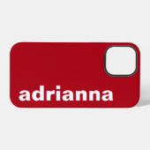 Modern Monogram Rood iPhone Hoesje (Achterkant horizontaal)