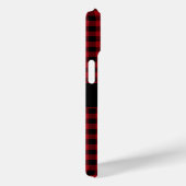 Modern Monogram Rood Plaid Patroon Case-Mate iPhone Case (Achterkant / Rechts)
