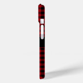 Modern Monogram Rood Plaid Patroon Case-Mate iPhone Case (Achterkant / Links)