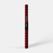 Modern Monogram Rood Plaid Patroon Samsung Galaxy Hoesje (Rechterkant)