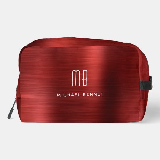 Modern Monogram Rood Toilettasje (Achterkant)