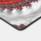 Modern Monogram Rood Zwart Spiraalvormig Fractal Bureaumat (Hoek)