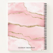 Modern Monogram Roos Gold Script Notitieboek (Achterkant)