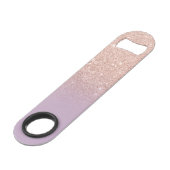 Modern monogram roos goud glitter ombre paarse speed flessenopener (Achterkant Gekanteld)