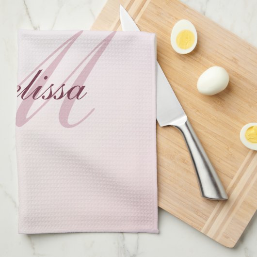 modern monogram roos goud paarse glitter theedoek (Quarter Fold)