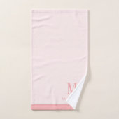 Modern monogram Roos roze op blush roze Bad Handdoek (Handdoek)