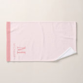 Modern monogram Roos roze op blush roze Bad Handdoek (Handdoek)