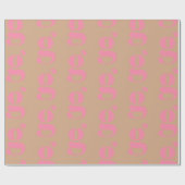 Modern monogram roze beige custom initiaal letter cadeaupapier (Vlak)