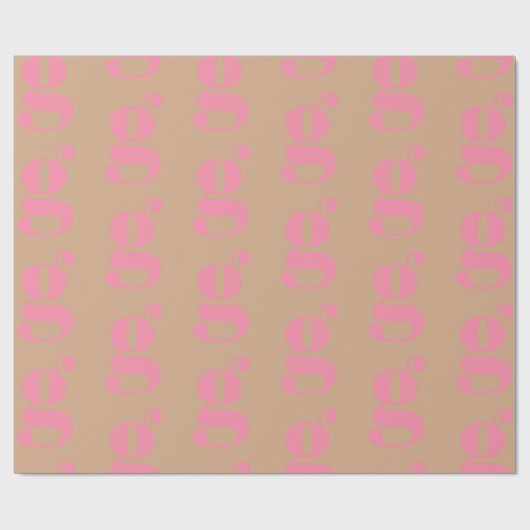 Modern monogram roze beige custom initiaal letter cadeaupapier (Vlak)