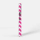 Modern Monogram Roze Chevron Strepen Samsung Galaxy Hoesje (Rechterkant)
