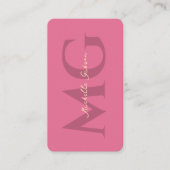 Modern Monogram Roze Elegant Professioneel Visitekaartje (Voorkant)