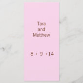 Modern Monogram - Roze en Bruin Menu (Achterkant)