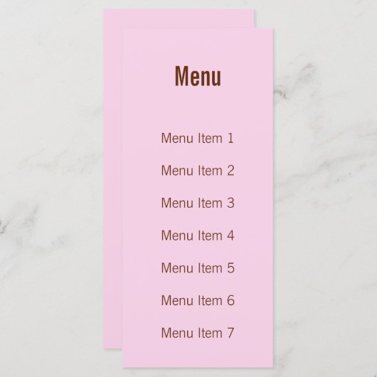 Modern Monogram - Roze en Bruin Menu (Voorkant / Achterkant)