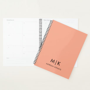 Modern Monogram Roze en Zwart Planner