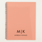 Modern Monogram Roze en Zwart Planner (Voorkant)