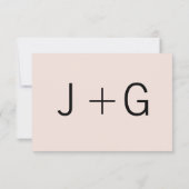 Modern monogram - Roze en zwart RSVP Kaartje (Achterkant)