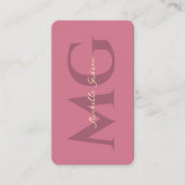 Modern Monogram Roze Goud Marketing Professioneel Visitekaartje (Voorkant)