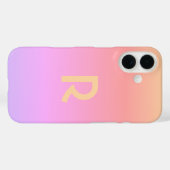 Modern Monogram Roze Lila Ombre Case-Mate iPhone Case (Achterkant (horizontaal))